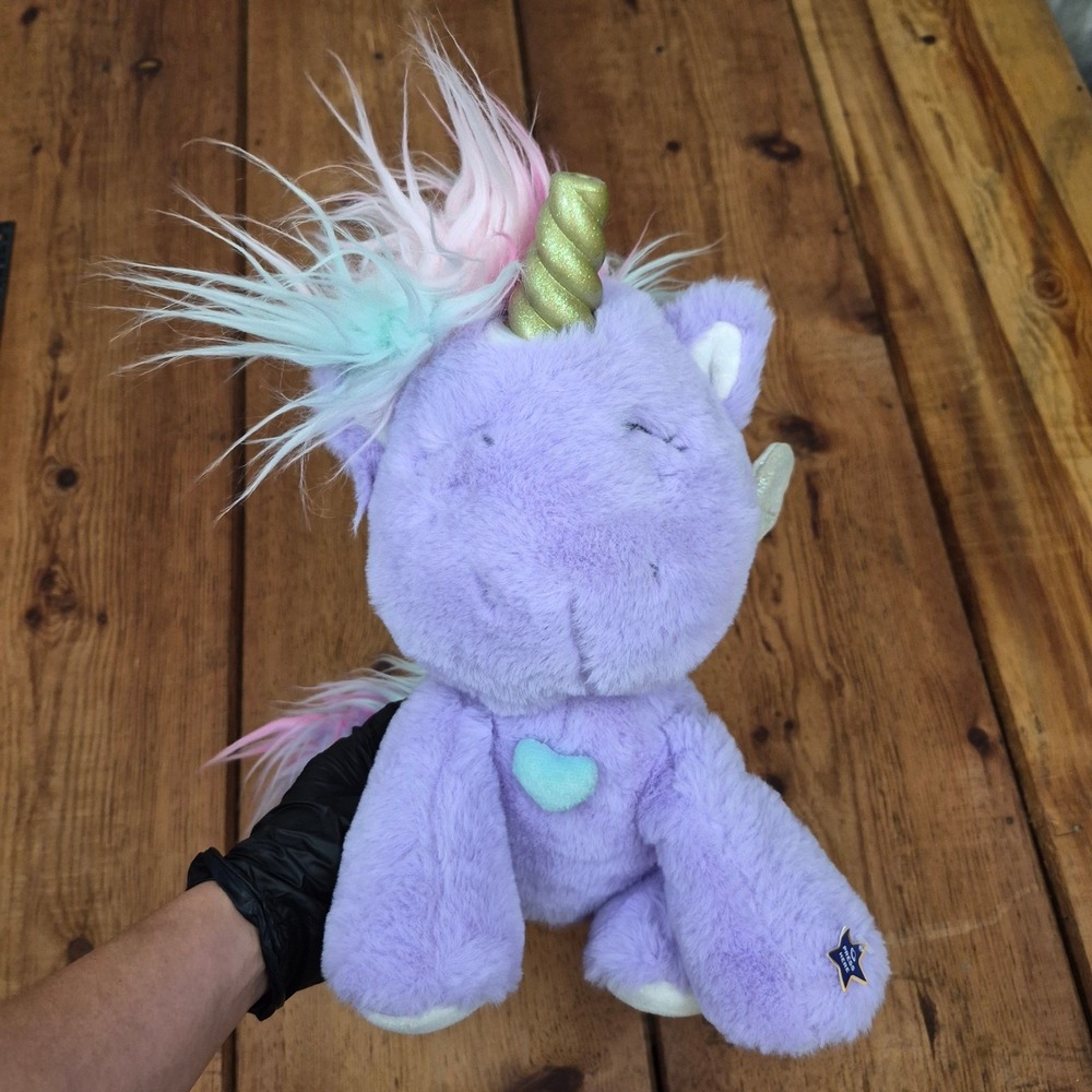 FAO Schwarz Purple Unicorn Starlight PROJECTOR Plush Light Up Horn Gold Wings